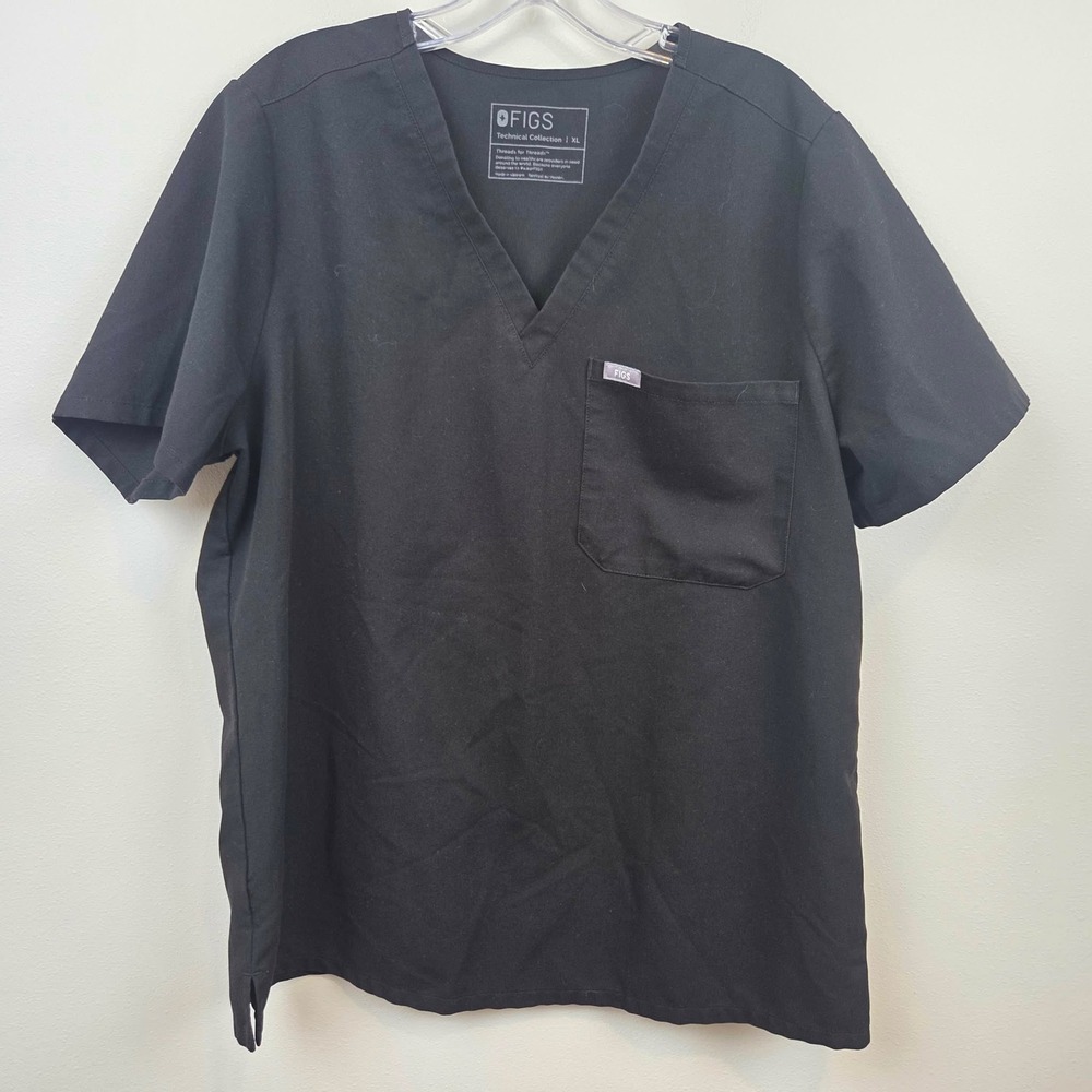 FIGS Technical Collection Catarina Scrub Top Black XL V-Neck FW1000 Womens